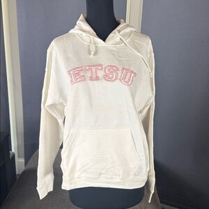 Women’s White Embroidered ‘ETSU’ Hoodie East Tennessee State University Size M